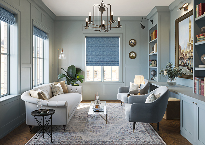 Mirdif, Digital Blue - Twist&Fit Roman Blind - Image 8